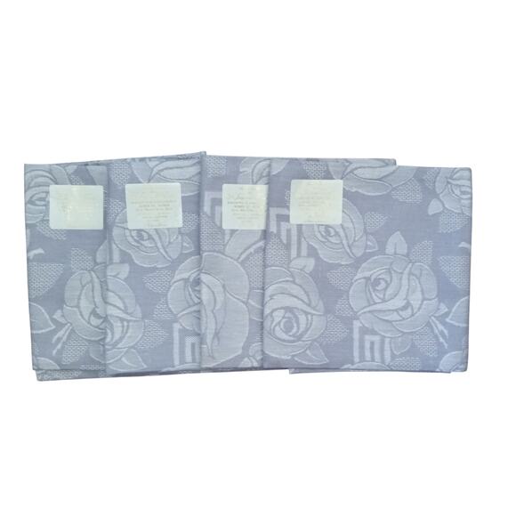 Jacquard Francais Primrose Bordier Lavender Dinner Napkins Roses Set of Four NWT - Picture 8 of 16